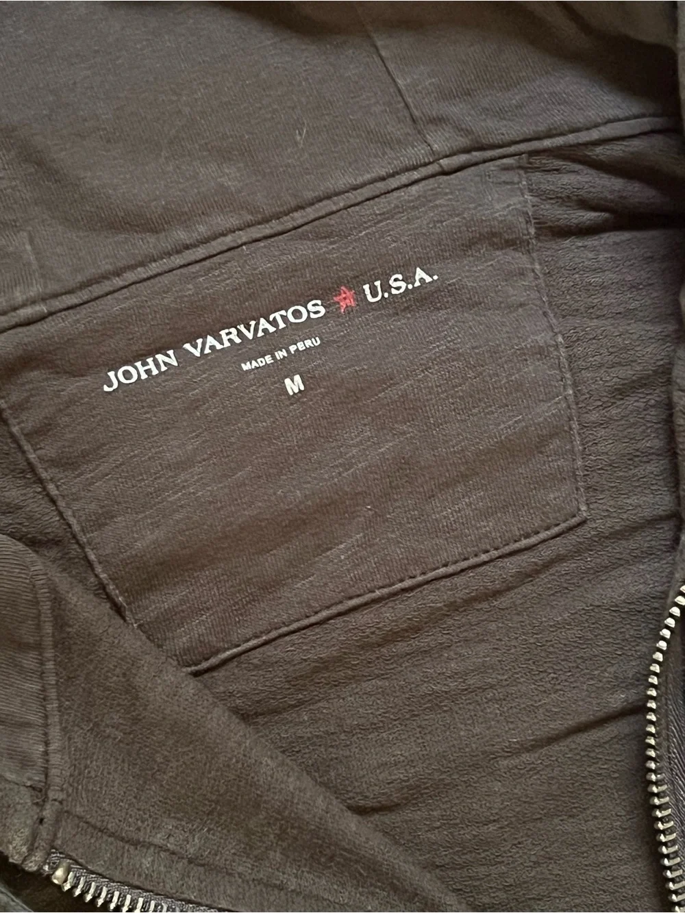 John Varvatos Men's Deep Army Green Zip-Up Hoodie
